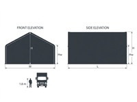Tente de stockage en tissu, abri anti-sable, conteneur, grange, entrepôt à structure en arceaux, certifiée pour applications minières, en PVC, sans acier galvanisé