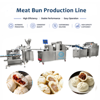 Machine automatique LONGYU pour la fabrication de momos, de baozis et de pains fourrés à la viande, ligne de production commerciale de pains fourrés à la vapeur pour boulangerie