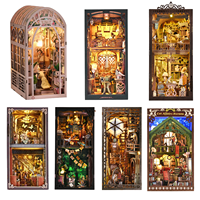 Kit de puzzle en bois 3D DIY pour coin lecture avec lumières LED - Mini-jouet éducatif pour les boutiques de cadeaux et les magasins en ligne