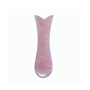 Tabla de Masaje Gua Sha de Cuarzo Rosa con Forma de Cola de Pez para Spa y Acupuntura - Product Image 1
