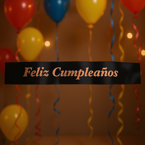 Set de Decoración para Fiesta de Cumpleaños, Lazo Negro con Letras Doradas Rosa, Feliz Cumpleaños, Estilo Elegante - Product Image 2