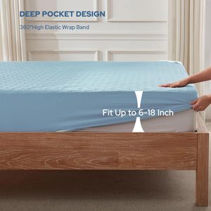 Protège-matelas imperméable hypoallergénique Queen King, <span class=keywords><strong>housse</strong></span> en microfibre <span class=keywords><strong>anti</strong></span>-punaises <span class=keywords><strong>de</strong></span> <span class=keywords><strong>lit</strong></span>, respirant, lavable, vente en gros - Product Image 4