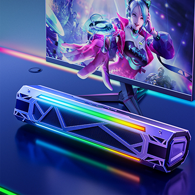 Personalized Mech Style Design Stunning Sound Rgb Light Quality Transparent Wireless BT Kalonka  Machine Gaming Soundbar Speaker