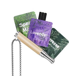 Collar de respiración para hombre con cadena, para reducción del estrés y meditación, con sabor a cigarrillo negro, para sustituir el cigarrillo y practicar respiración consciente. - Product Image 1
