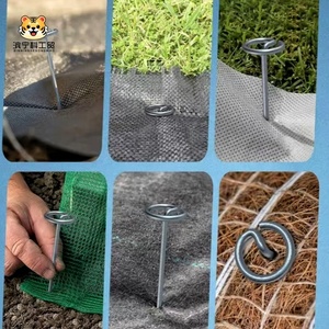 Factory Price G Shaped Landscape Staples Galvanized Garden Stakes Sod Pins Yard Lawn <strong>Spikes</strong> for Weed <strong>Barrier</strong> Plant Cover - Product Image 5