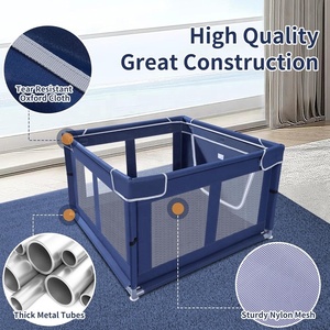 Küçük evcil hayvanlar için yavru oyun parkı kapalı, 42x42x25 inç, köpek kapısı ile hayvan kafesi, taşınabilir Oxford kumaş Pet egzersiz kalem - Product Image 5