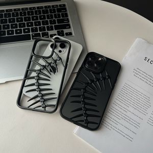 Coque de téléphone 3D en forme d'arête de poisson, creuse, avec bordure mate électro-plaquée, dissipation de chaleur, antichoc, pour <span class=keywords><strong>iPhone</strong></span> 13 14 15 16 Pro Max - Product Image 5