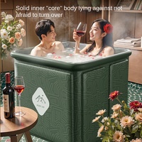 Baignoire pliable carrée pour adultes, sans installation, épaissie, portable, grande taille, en PVC, pour bain froid et bain de glace à usage domestique