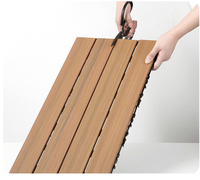 Dalles de terrasse en composite bois-plastique (WPC) de style européen, brossées, à emboîtement, 60*30cm, pour toiture de patio
