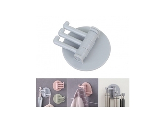 Colgadores <span class=keywords><strong>de</strong></span> Pared Creativos Giratorios en Tres Direcciones, Impermeables, <span class=keywords><strong>de</strong></span> ABS, para Cocina y Baño, con Adhesivo Sin Costuras y Diseño Perforado Gratuito - Product Image 6