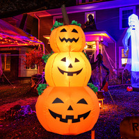 Grande Citrouille Gonflable d'Halloween 1,5 m, Décoration Ballon Citrouille Fantôme pour Halloween, Décoration d'Ambiance, Modèle Gonflable