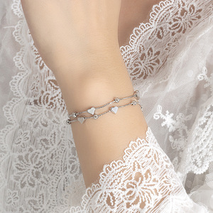 Hypoallergenic Heart Chain Bangle Bracelet Xmas Birthday Jewelry Gift Adjustable Multilayer Beads Bracelets <strong>for</strong> Women <strong>Mum</strong> Her - Product Image 2
