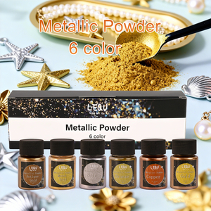 LEQU ผงสีเมทัลลิกโฮโลแกรม 6 สี ทำด้วยมือสำหรับศิลปิน DIY - Product Image 4
