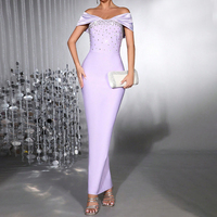Robe de soirée longue naturelle d'été avec strass, élégante robe de soirée formelle pour femme