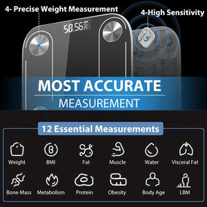 <span class=keywords><strong>Balance</strong></span> de pesée corporelle <span class=keywords><strong>connectée</strong></span> à l'application, <span class=keywords><strong>balance</strong></span> intelligente personnelle - Product Image 4