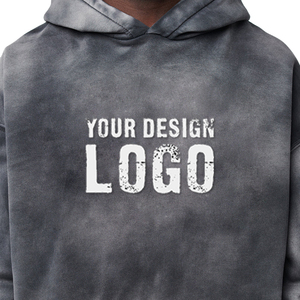 Sweat-shirts pour hommes surdimensionnés, style streetwear hip-hop, teints par pulvérisation, lavés, logo personnalisé, dégradé de couleurs, polaire, grande taille - Product Image 6