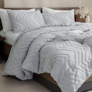 Soft Cool Breathable Silver Gray 3 In 1 <b>Bedding</b> <b>Set</b> Skin Safe King Queen Bulk Wholesale Factory Supply - Product Image 2
