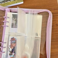 Cuaderno de Hojas Sueltas con Purpurina de PVC, con Cubierta de Cremallera A5, Tamaño Personalizado, Cubierta de Libro Transparente Multicolor