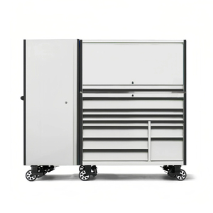 White 9-<b>Drawer</b> High Quality Sliding Metal <b>Drawer</b> Rolling <b>Tool</b> Storage Cabinet - Product Image 1