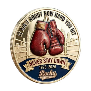 Moneda Conmemorativa de la Leyenda de Rocky 1976-2026, Artesanía Metálica, Decoración, Adorno, Regalo para Fans - Product Image 3