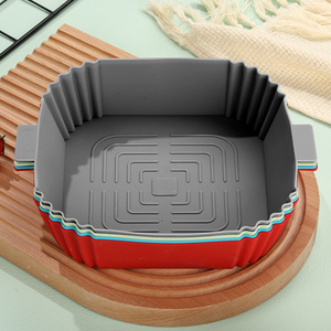 Freidora De aire reutilizable De grado alimenticio, Olla De <span class=keywords><strong>Silicona</strong></span> cuadrada con puerto De <span class=keywords><strong>Silicona</strong></span>, antiadherente, Olla De <span class=keywords><strong>Silicona</strong></span> Para Freidora De aire - Product Image 2