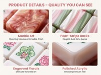 Jeu de Mahjong américain en acrylique quartz rose - Extra épais 16 mm, 160 tuiles avec 6 jokers, pour 4 joueurs, divertissement à domicile, poker et jeux de hasard