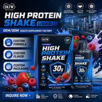 Shake liquide protéiné prêt à boire, marque privée, saveur fruits rouges mélangés, compatible Keto, sans sucres ajoutés, OEM ODM