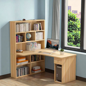 Grande <span class=keywords><strong>Scrivania</strong></span> a L in Legno con Libreria per Angolo Studio e Postazione di Scrittura per Bambini - Product Image 3