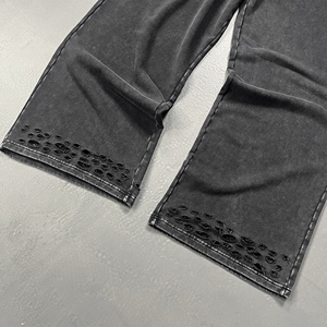 Pantalones de Corte Recto Holgados, Estilo Casual, Lavado Nieve, Desgastados, de Moda Urbana, Ligeros, Otoño/Invierno 2025 - Product Image 3