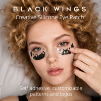 Masques sous-yeux jetables auto-adhésifs en silicone BLACKWINGS avec logo et motif personnalisés, patchs doux naturels pour extensions de cils