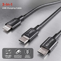 3-in-1 USB-Kabel Multi-Ladekabel mit Micro-USB USB-C Typ C