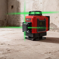 Niveau laser vert 4D 360 degrés Cisivis Industrial DIY avec batterie Li-Ion et auto-nivellement électronique