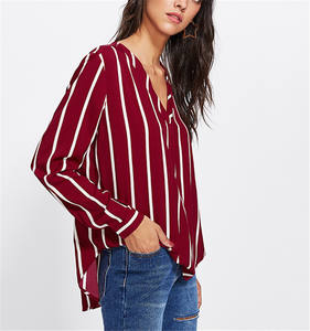 Camicetta da <span class=keywords><strong>Donna</strong></span> alla Moda, Nuovo Modello, Camicia da Lavoro con Scollo a V, Orlo Asimmetrico, Blusa da Ufficio a Maniche Lunghe, Casual Estiva - Product Image 4