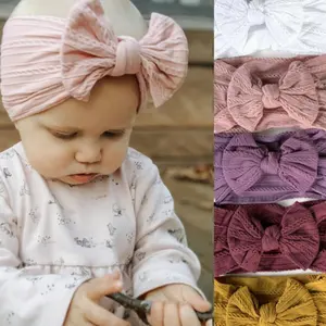 Pasgeboren Baby Baby Peuter Kid Meisjes Nylon Elastische Hoofdband Bows Hair Tie Band Accessoires Voor Baby Meisje