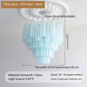 Lámpara de Araña <span class=keywords><strong>LED</strong></span> de Hierro y Vidrio de Estilo Moderno Francés de Lujo para Sala de Estar, <span class=keywords><strong>con</strong></span> Altura Ajustable, Lámpara Colgante de Techo para <span class=keywords><strong>Dormitorio</strong></span>, Hogar y Hotel - Product Image 6