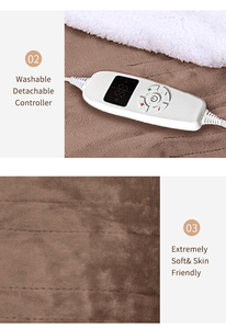 Manta Térmica de Invierno, Totalmente Ajustable, Lavable, 10 Niveles de Calor, 220V, Antiestática, Estilo Americano, 100% Poliéster - Product Image 4