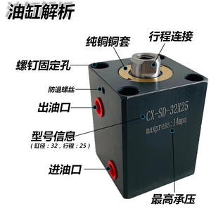 Cylindres hydrauliques haute précision CX-SD20/25/32/40-10*30 pour machines-outils, presses à filetage interne verticales - Product Image 3