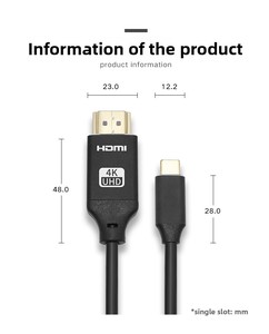 Cable de Alta Definición Tipo-C a <span class=keywords><strong>HDMI</strong></span> 4K 30Hz - Adaptador de Duplicación de Pantalla para Teléfonos Móviles, Computadoras, Tabletas, Televisores y Proyectores - Product Image 3