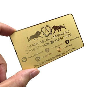 כרטיס מתנה כרטיס מתנה יוקרתי חריטה לייזר זהב מוברש מתכת נירוסטה כרטיס ביקור זהב - Product Image 1