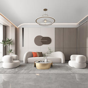 सफेद बादल छोटे सोफे और टेबल संयोजन सर्कल घुमावदार सोफे चमड़े के बैठने वाले प्रकाश लक्जरी सरल सफेद सोफे - Product Image 5