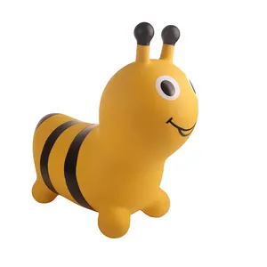 jumping bee High quality small bouncing animal toys pvc inflatable bee toys for kids