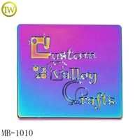Bolsas personalizadas de aleación de lujo personalizadas de fábrica con etiquetas de logotipo en relieve, Maleta, BILLETERA, placa de diseñador para maleta
