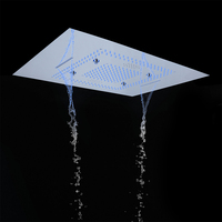 Ensemble de douche pluie à led, salle de bain, ensemble de pommeau de douche effet pluie, valve de dérivation thermostatique avec jets de massage corporel, livraison gratuite