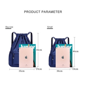 Wholesale Custom Drawstring <b>Backpack</b> Dry Wet Separation Gym Bag Waterproof Sports Cinch Sack Multi Pocket Travel Daypack Bulk - Product Image 2