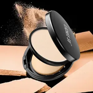 Almofada de ar dupla sofisticada compacta com espelho para maquiagem corretivo em pó caixa de embalagem com recipiente plástico cosmético esponja