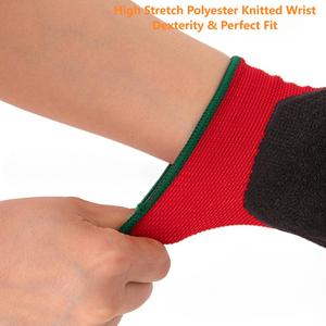 المطاط الصناعي المغلفة مجعد قبضة حماية الحديقة العمل السلامة المضادة للانزلاق البوليستر البناء قفازات واقية من النفط - Product Image 5