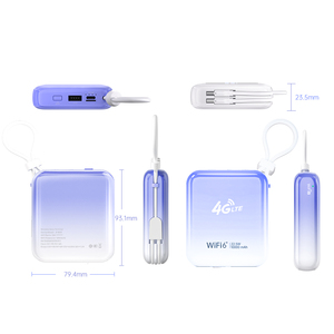 Bộ phát <span class=keywords><strong>Wifi</strong></span> di động không dây 4G <span class=keywords><strong>LTE</strong></span> Wifi6 siêu tốc 10000mAh, hỗ trợ sạc nhanh Type-C, chống cháy, tích hợp khe cắm SIM và chức năng sạc dự phòng - Product Image 6