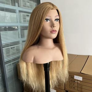 Mannequin d'entraînement professionnel pour salon, cheveux 100% humains, poids lourd 250g, pleine longueur (épaules), pour permanente et <span class=keywords><strong>coloration</strong></span> - Vente en gros OEM - Product Image 5