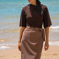 Ensemble de maillots de bain musulmans Willson élégants et luxueux UPF 50+ avec haut et jupe, séchage rapide, tissu tricoté, style décontracté