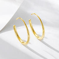 Pendientes de Aro Veganos Simples de Plata de Ley 925, Chapados en Oro, para Mujer, Venta al por Mayor